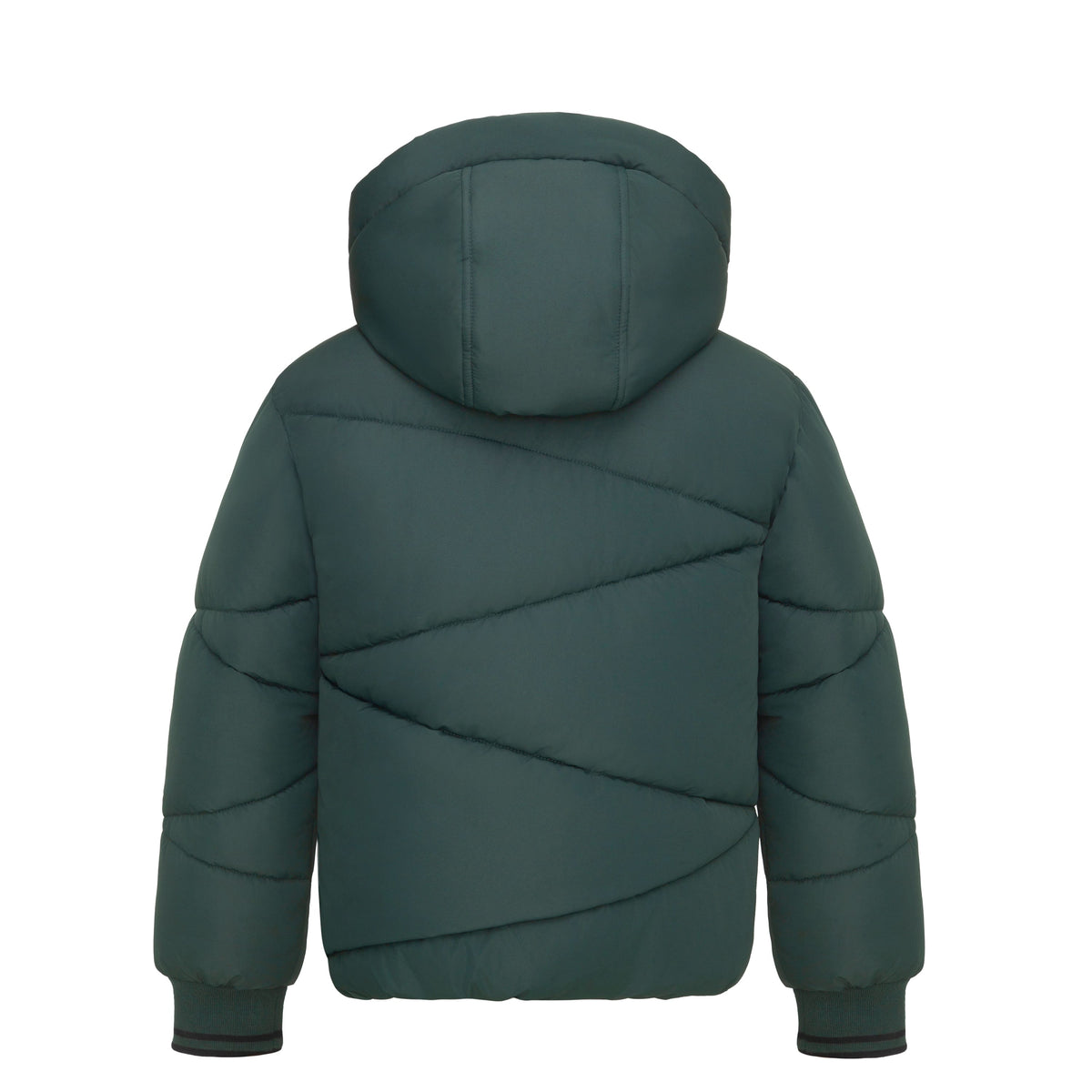 Boys' Hooded Puffer Jacket Water Resistant Warm Insulated Winter Coat - Dark Green Coats & Jackets Rokka&Rolla