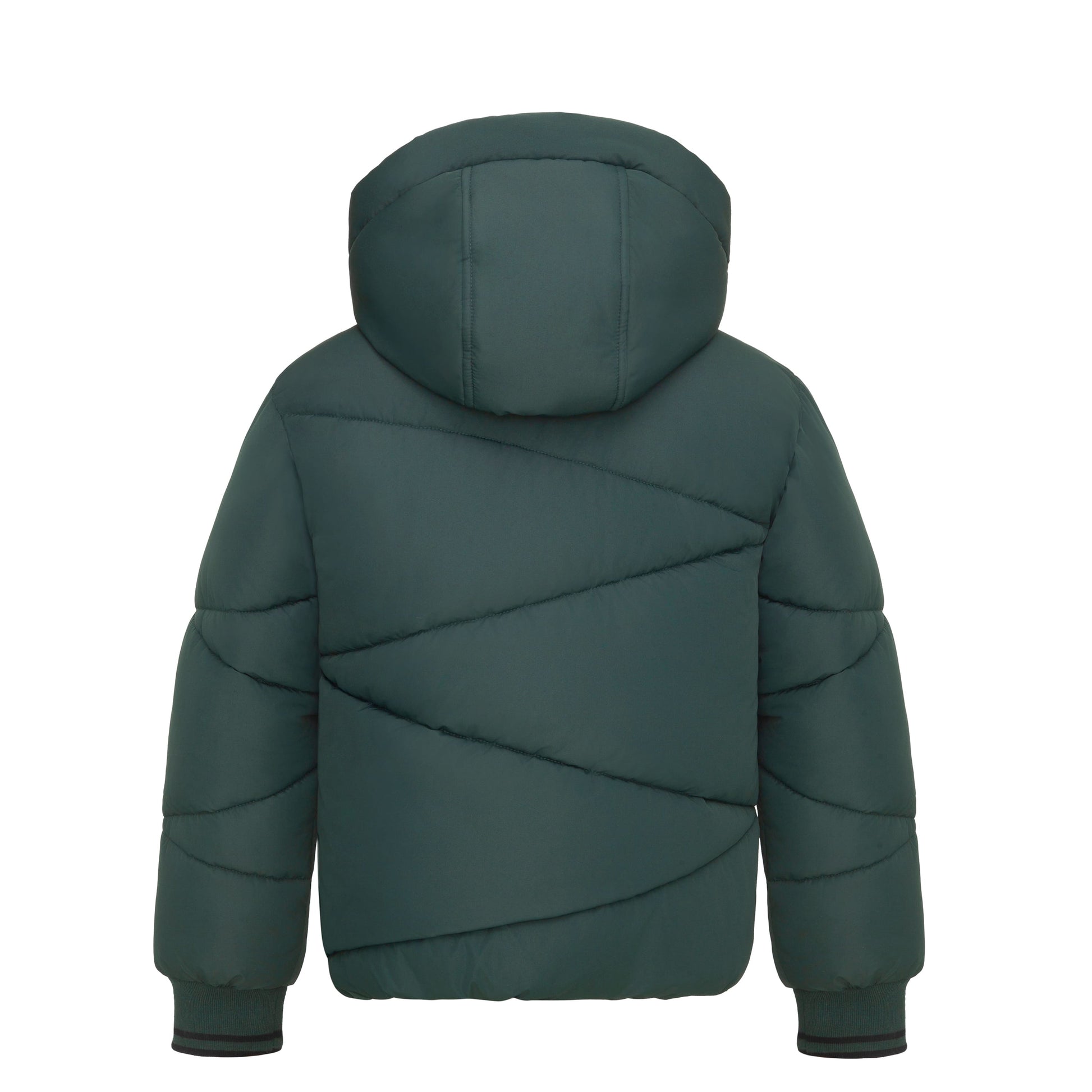 Boys' Hooded Puffer Jacket Water Resistant Warm Insulated Winter Coat - Dark Green Coats & Jackets Rokka&Rolla