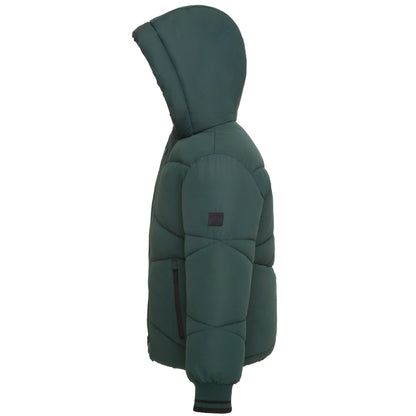 Boys' Hooded Puffer Jacket Water Resistant Warm Insulated Winter Coat - Dark Green Coats & Jackets Rokka&Rolla