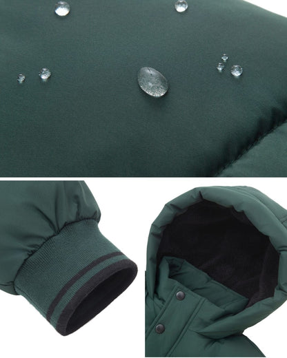 Boys' Hooded Puffer Jacket Water Resistant Warm Insulated Winter Coat - Dark Green Coats & Jackets Rokka&Rolla
