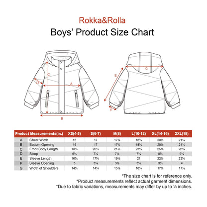 Boys' Hooded Puffer Jacket Water Resistant Warm Insulated Winter Coat - Slate Green Coats & Jackets Rokka&Rolla