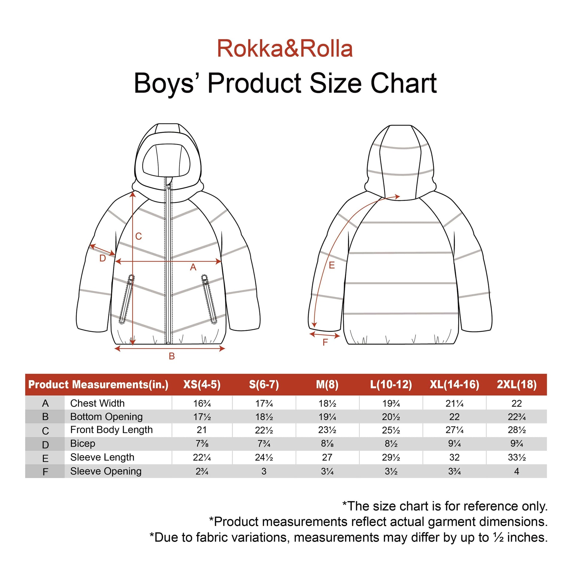 Boys Hooded Puffer Jacket with Reflective Detail Fleece Lined Youth Winter Coat - Black Coats & Jackets Rokka&Rolla