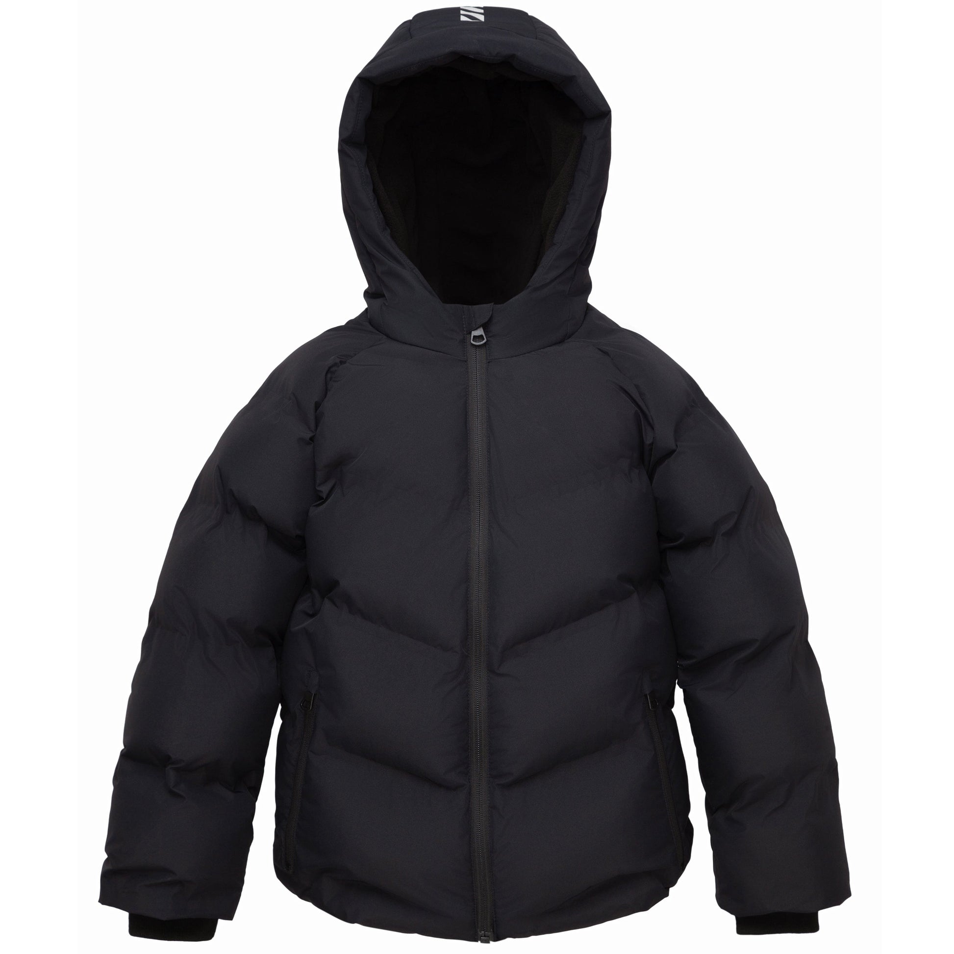 Boys Hooded Puffer Jacket with Reflective Detail Fleece Lined Youth Winter Coat - Black Coats & Jackets XS Rokka&Rolla