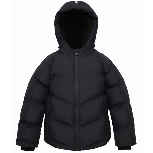 Boys Hooded Puffer Jacket with Reflective Detail Fleece Lined Youth Winter Coat - Black Coats & Jackets XS Rokka&Rolla