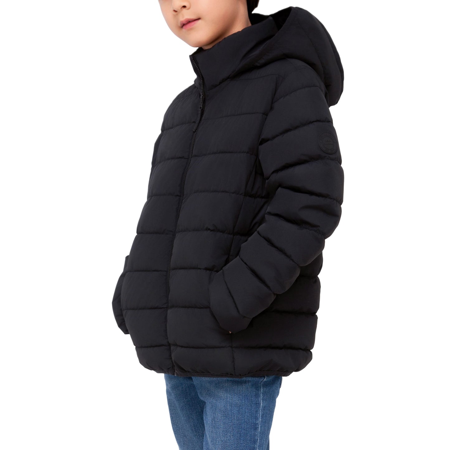 Boys' Lightweight Water-Resistant  Winter Coat Puffer Jacket - Black Coats & Jackets Rokka&Rolla