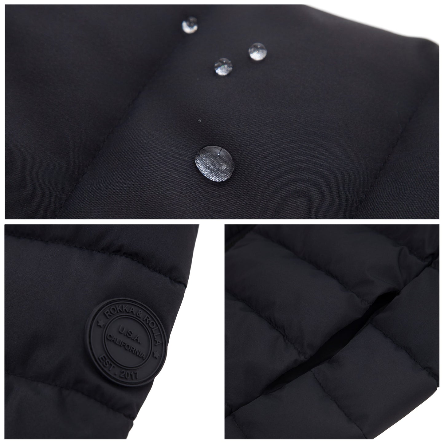 Boys' Lightweight Water-Resistant  Winter Coat Puffer Jacket - Black Coats & Jackets Rokka&Rolla