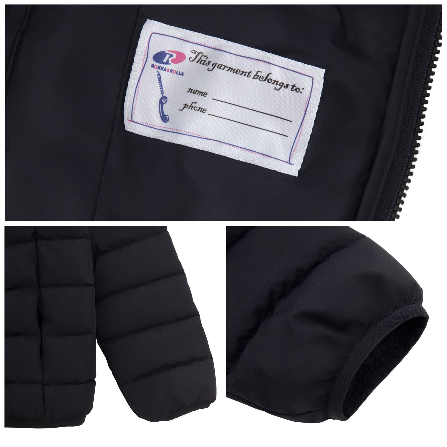 Boys' Lightweight Water-Resistant  Winter Coat Puffer Jacket - Black Coats & Jackets Rokka&Rolla