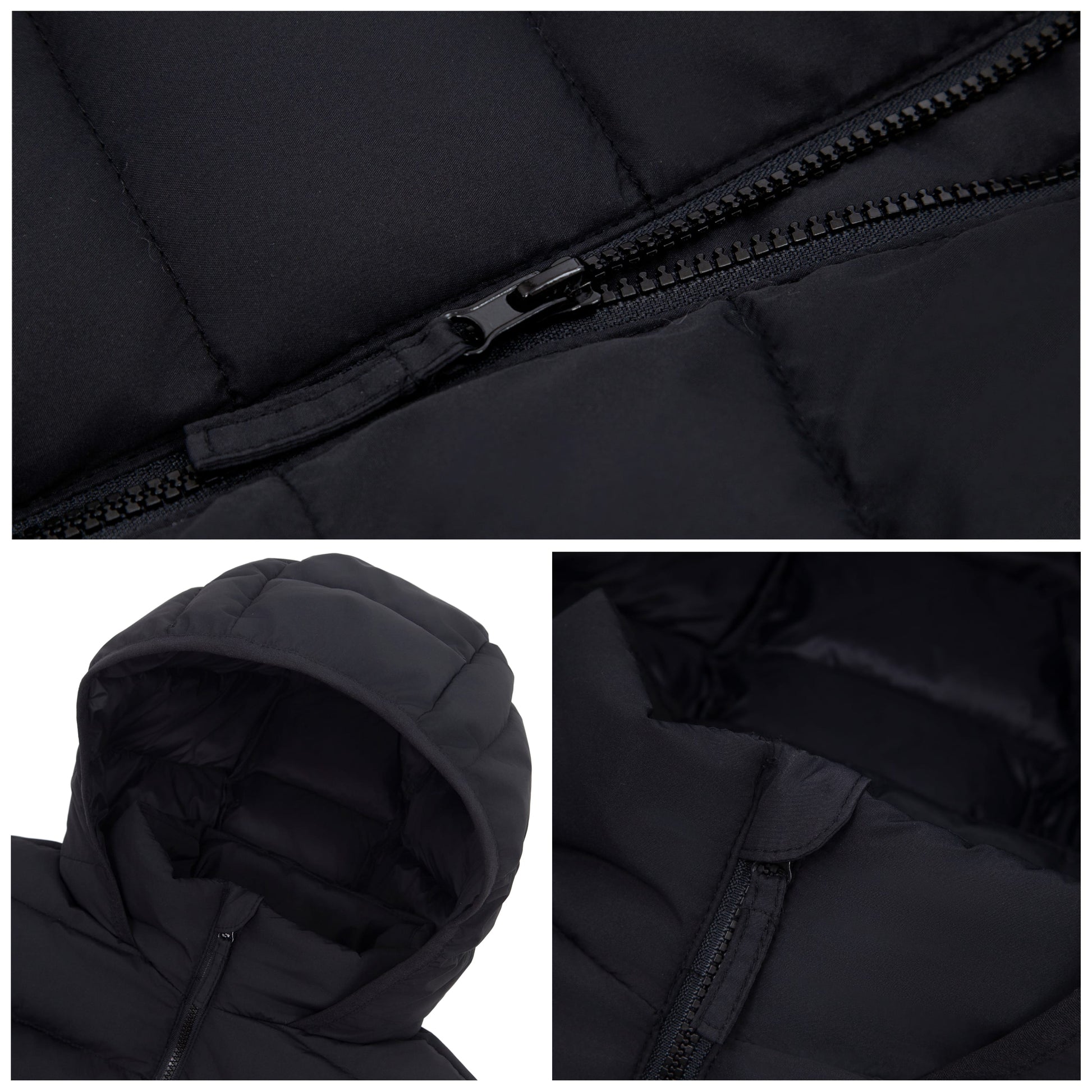 Boys' Lightweight Water-Resistant  Winter Coat Puffer Jacket - Black Coats & Jackets Rokka&Rolla