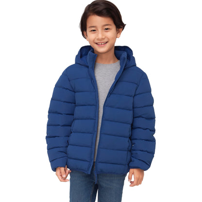 Boys' Lightweight Water-Resistant  Winter Coat Puffer Jacket - Blue Coats & Jackets Rokka&Rolla