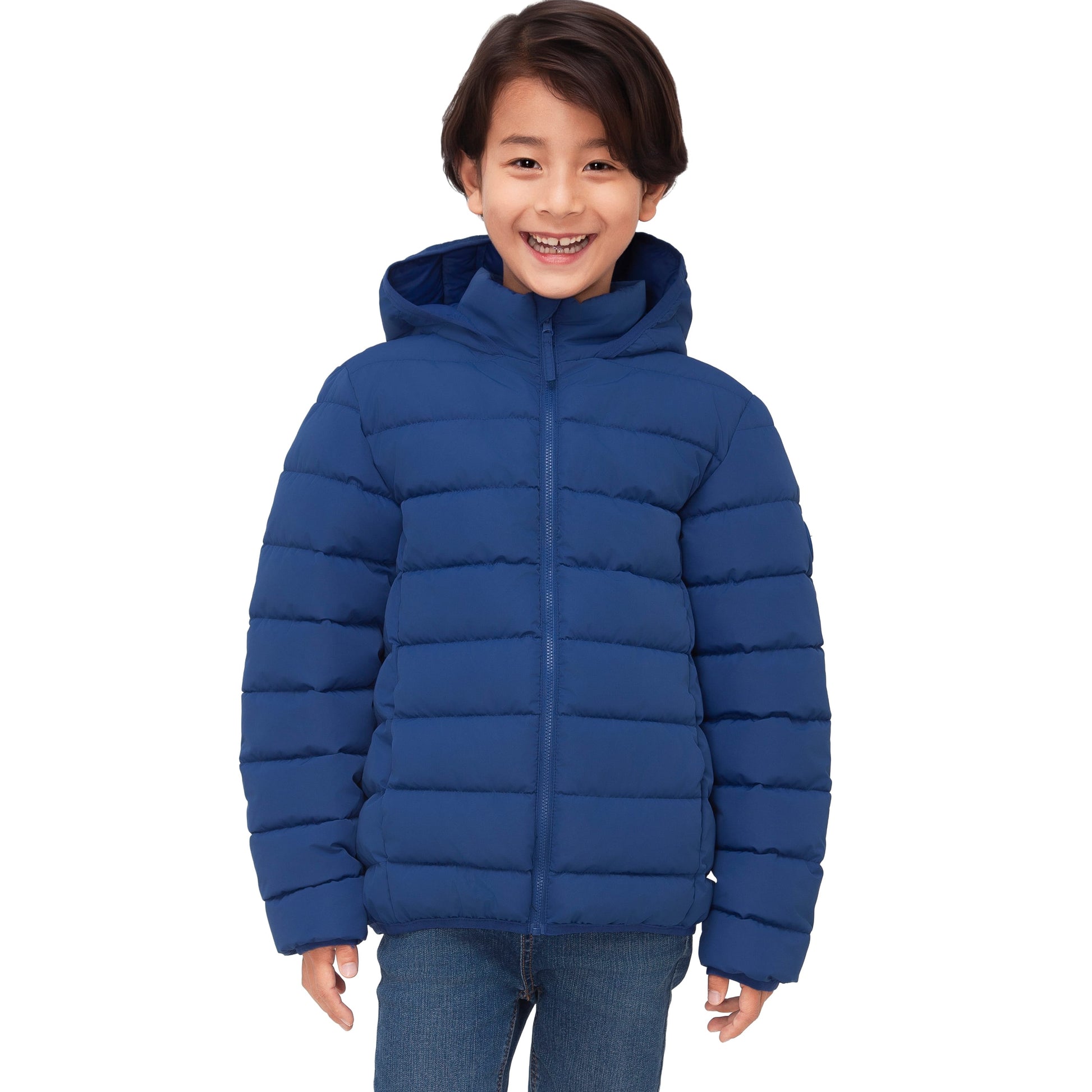 Boys' Lightweight Water-Resistant  Winter Coat Puffer Jacket - Blue Coats & Jackets Rokka&Rolla
