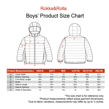Boys' Lightweight Water-Resistant  Winter Coat Puffer Jacket - Blue Coats & Jackets Rokka&Rolla