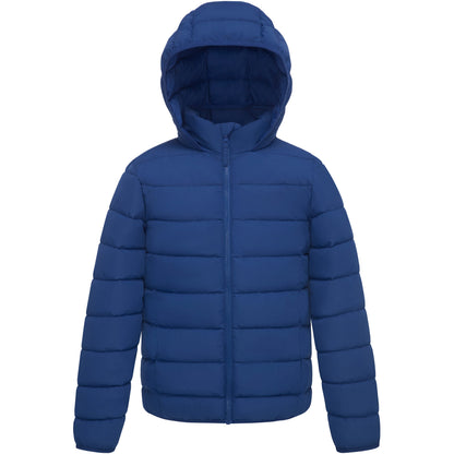 Boys' Lightweight Water-Resistant  Winter Coat Puffer Jacket - Blue Coats & Jackets XS Rokka&Rolla