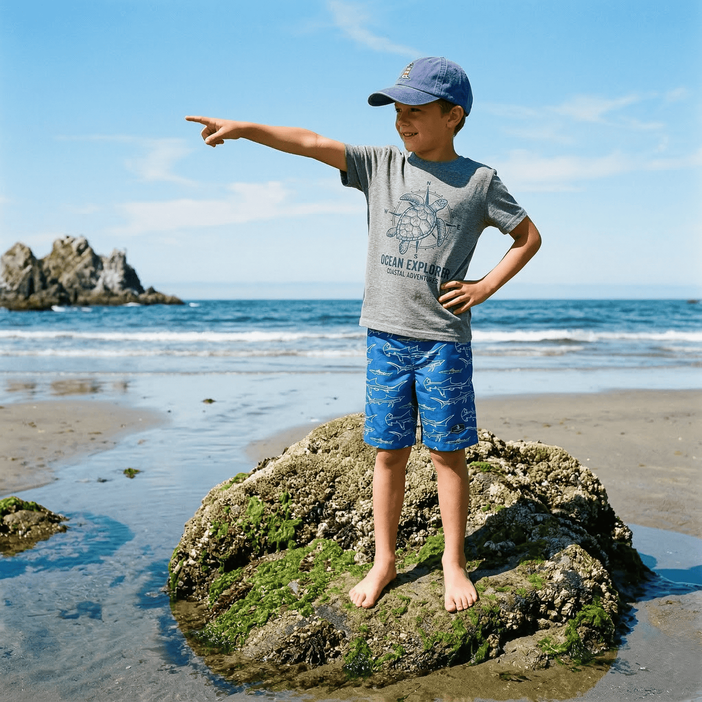 Boys' Quick Dry Mesh Lined Swim Trunks Swimwear Rokka & Rolla
