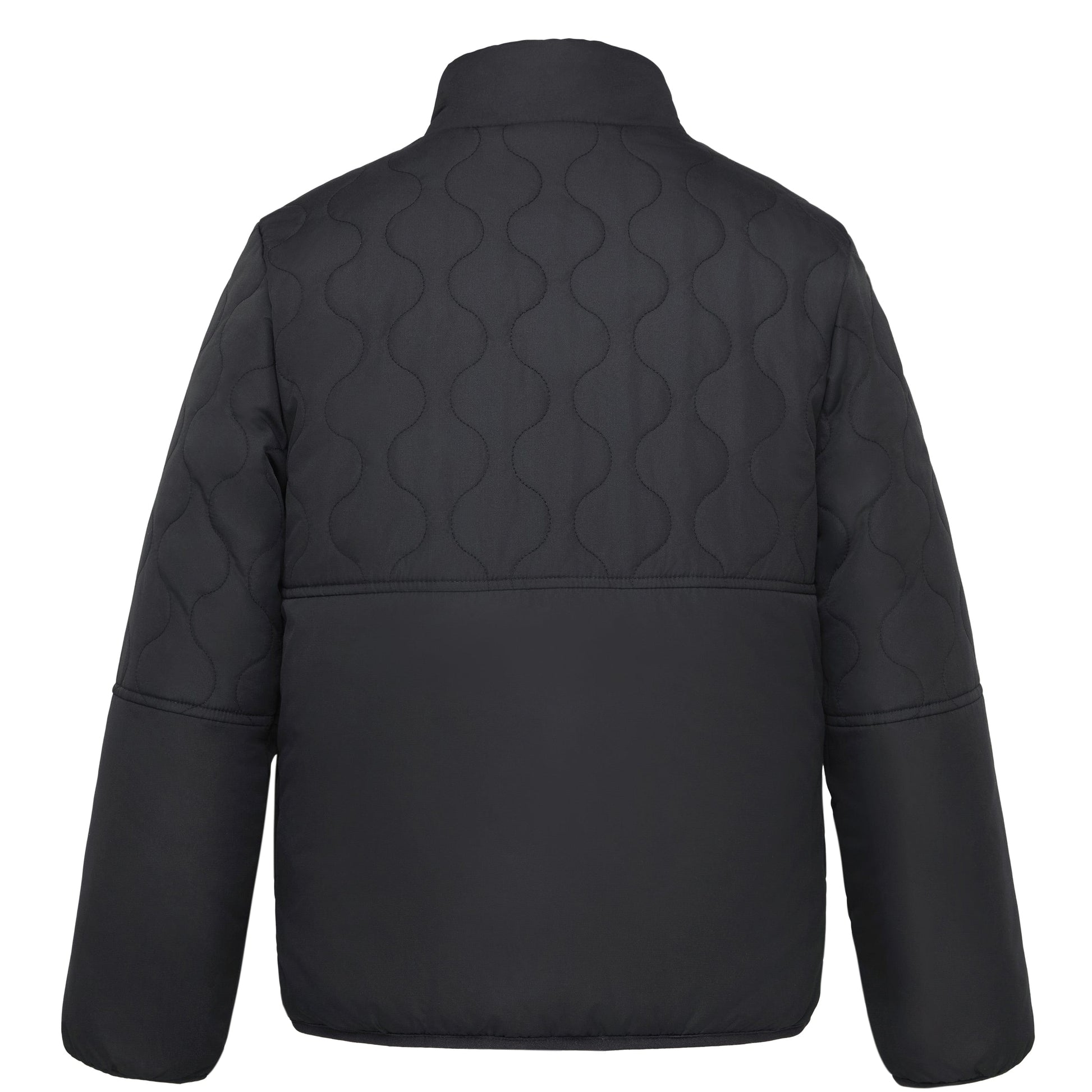 Boys Reversible Puffer Fleece Jacket Water Resistant Warm Outerwear - Black Coats & Jackets Rokka&Rolla