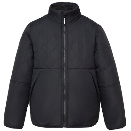 Boys Reversible Puffer Fleece Jacket Water Resistant Warm Outerwear - Black Coats & Jackets Rokka&Rolla