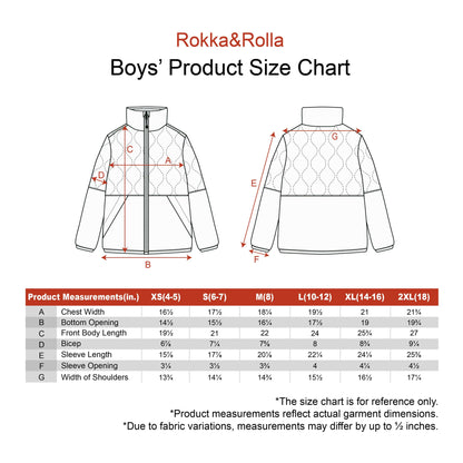 Boys Reversible Puffer Fleece Jacket Water Resistant Warm Outerwear - Navy Coats & Jackets Rokka&Rolla