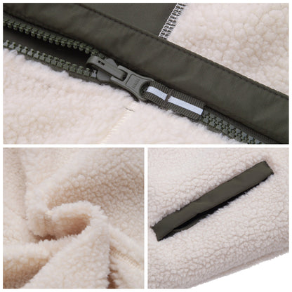 Boys Reversible Puffer Fleece Jacket Water Resistant Warm Outerwear - Olive Coats & Jackets Rokka&Rolla