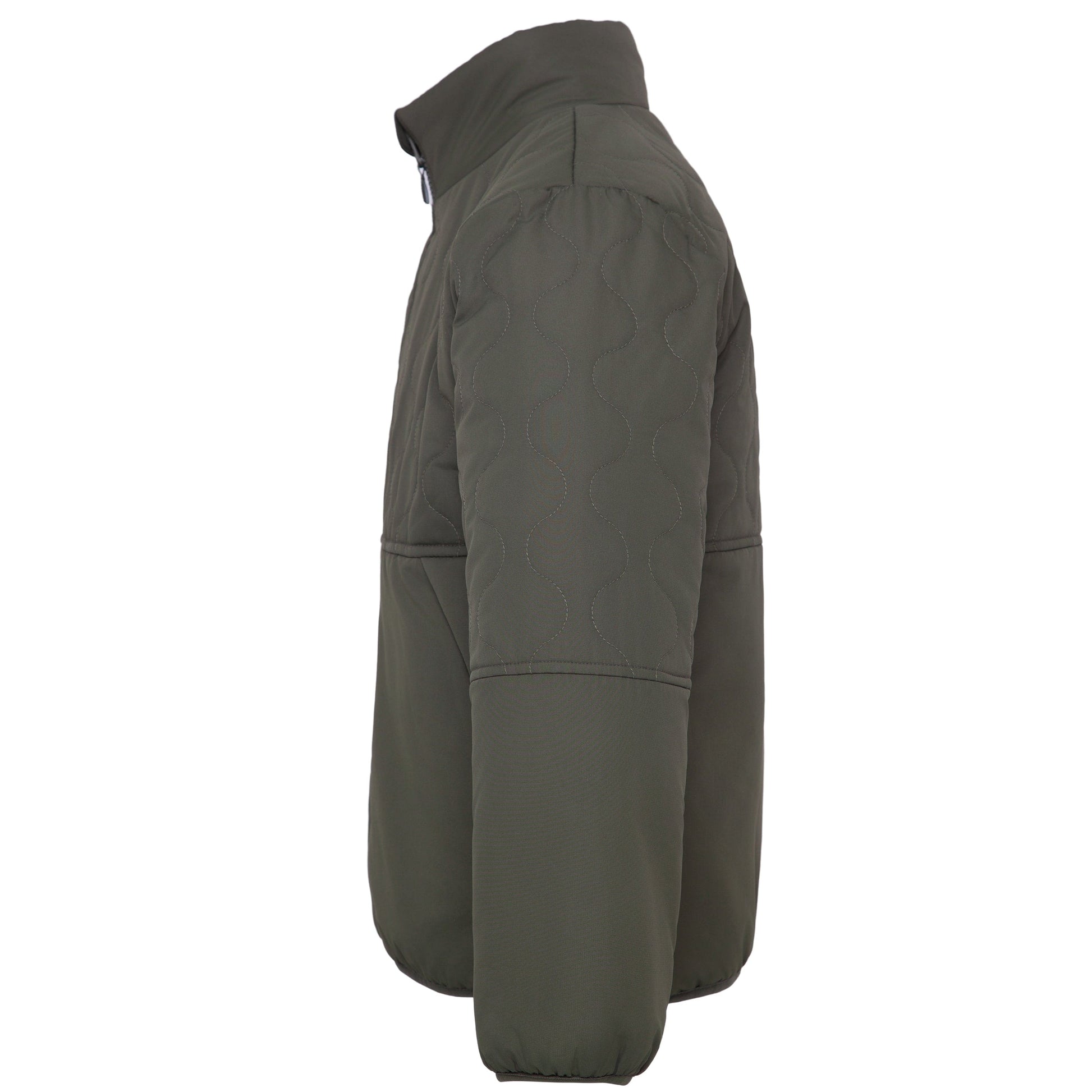Boys Reversible Puffer Fleece Jacket Water Resistant Warm Outerwear - Olive Coats & Jackets Rokka&Rolla
