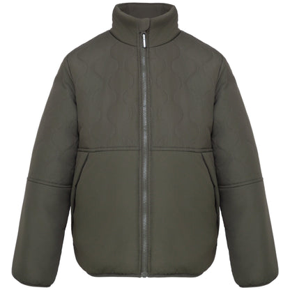Boys Reversible Puffer Fleece Jacket Water Resistant Warm Outerwear - Olive Coats & Jackets Rokka&Rolla