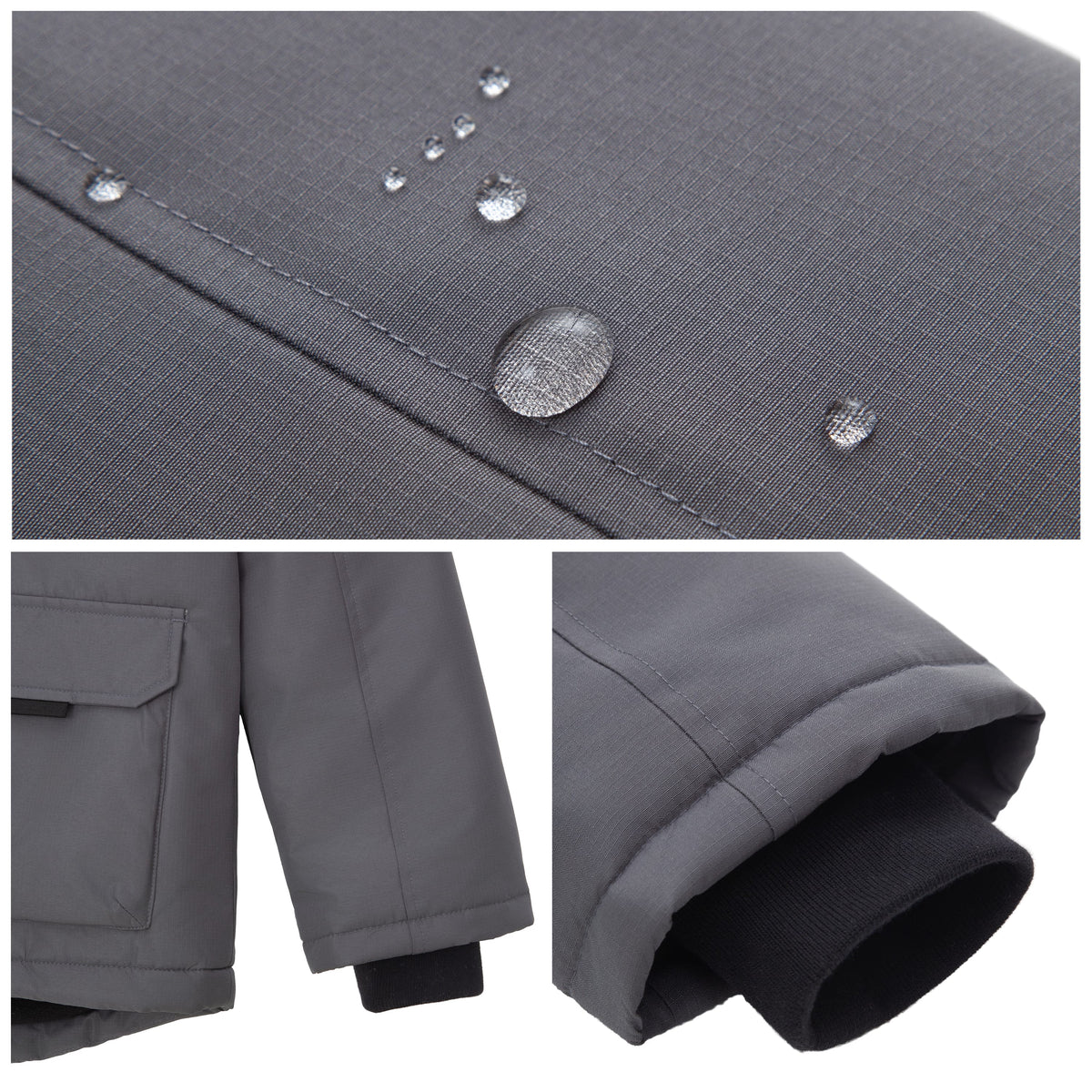 Boys' Water-Resistant Ripstop Shell Parka Jacket Fleece Lined Winter Coat Coats & Jackets Rokka&Rolla