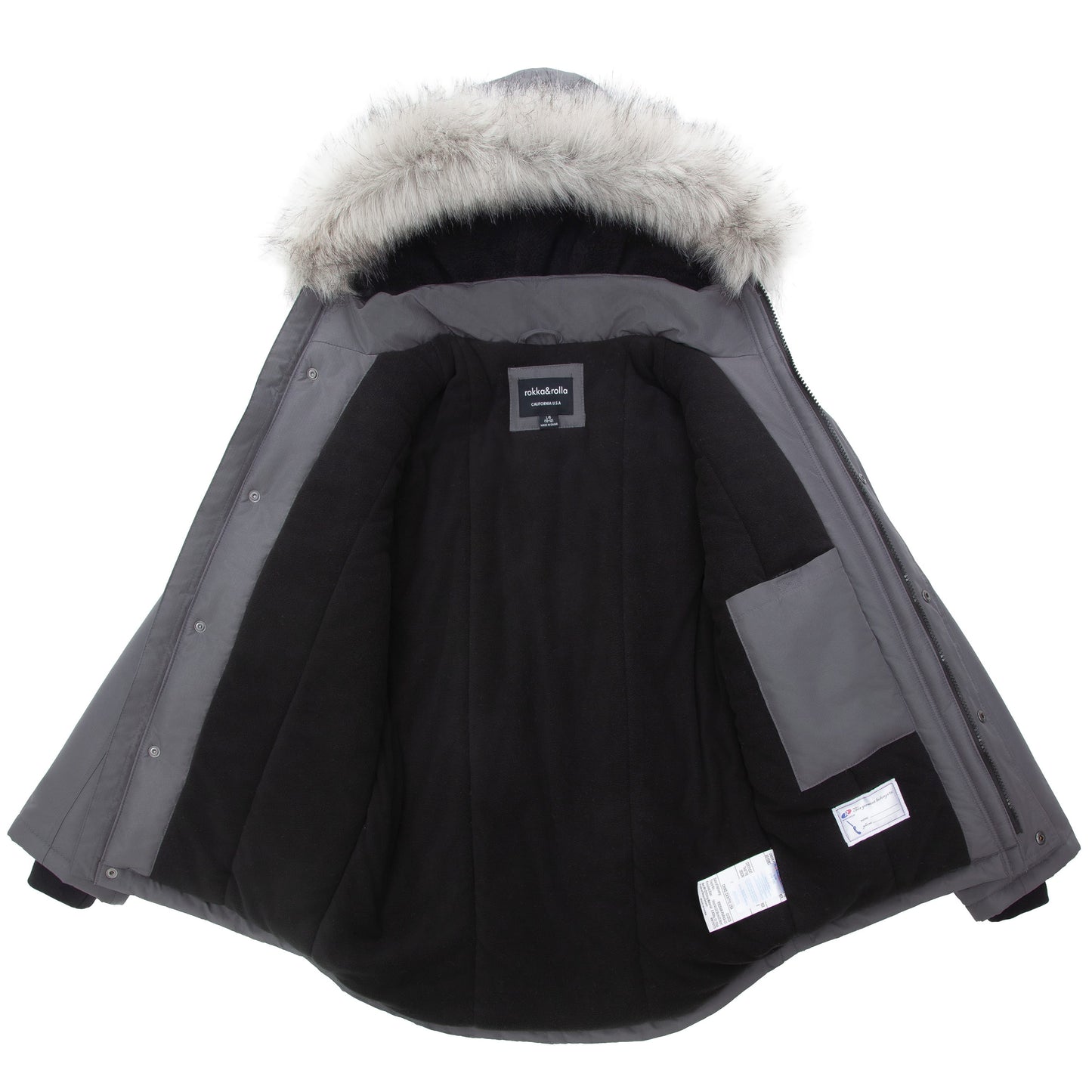 Boys' Water-Resistant Ripstop Shell Parka Jacket Fleece Lined Winter Coat Coats & Jackets Rokka&Rolla