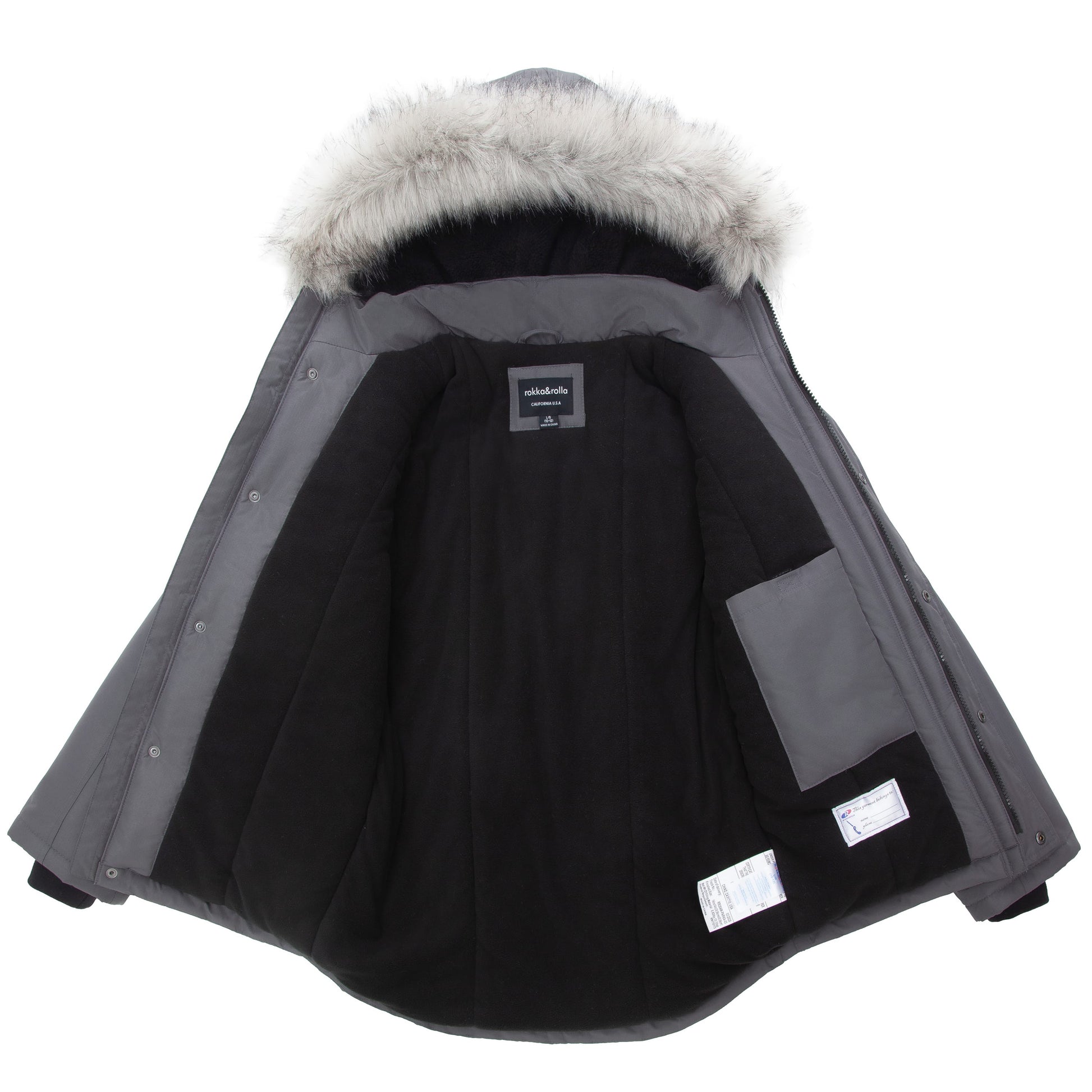 Boys' Water-Resistant Ripstop Shell Parka Jacket Fleece Lined Winter Coat Coats & Jackets Rokka&Rolla