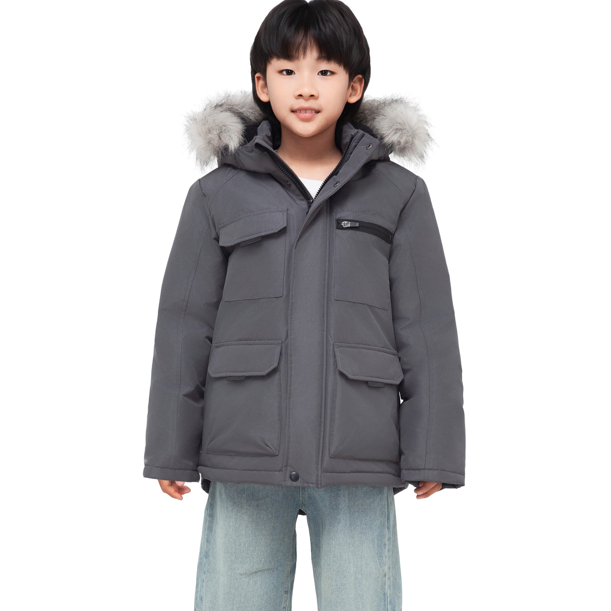 Boys' Water-Resistant Ripstop Shell Parka Jacket Fleece Lined Winter Coat Coats & Jackets Rokka&Rolla
