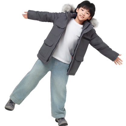Boys' Water-Resistant Ripstop Shell Parka Jacket Fleece Lined Winter Coat Coats & Jackets Rokka&Rolla