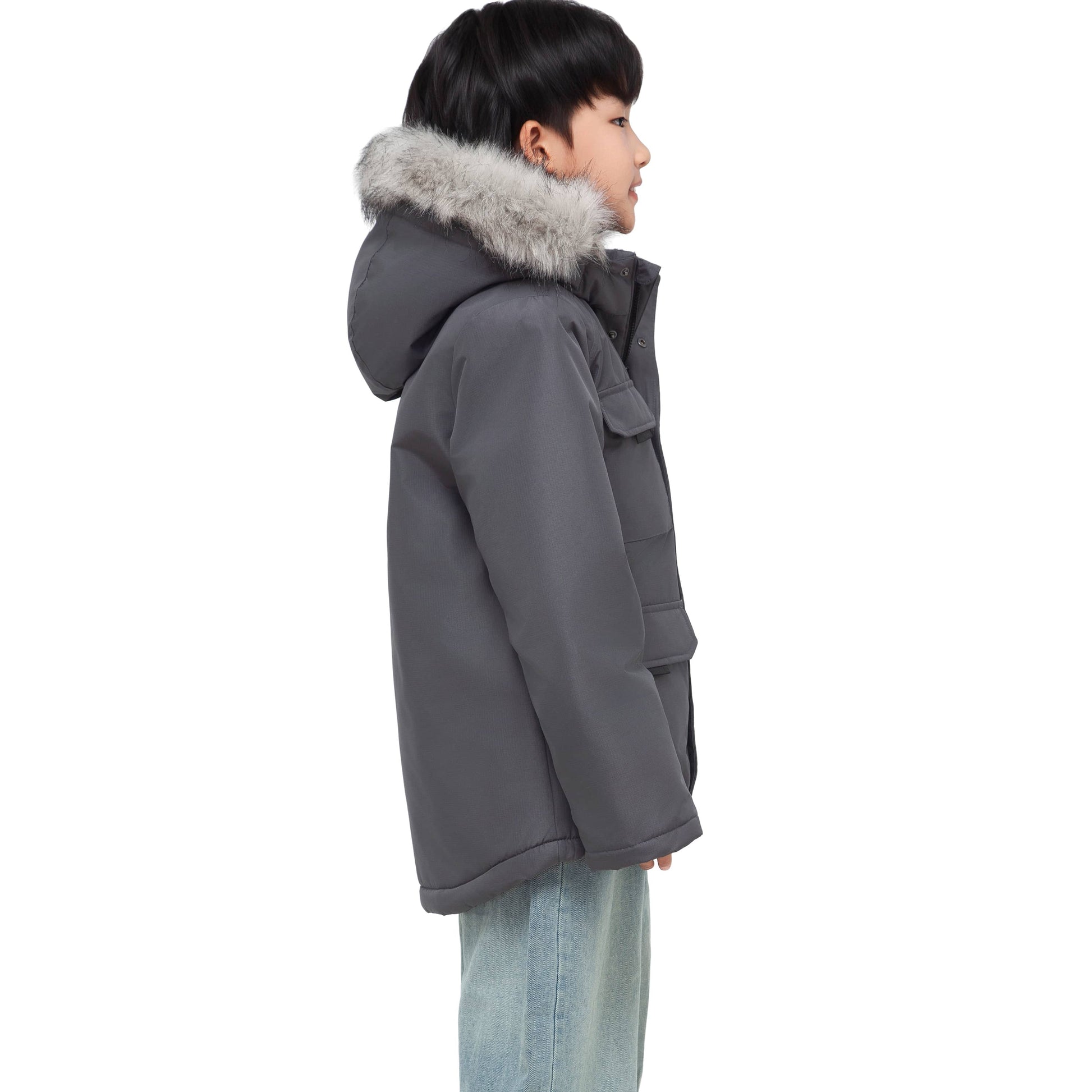 Boys' Water-Resistant Ripstop Shell Parka Jacket Fleece Lined Winter Coat Coats & Jackets Rokka&Rolla