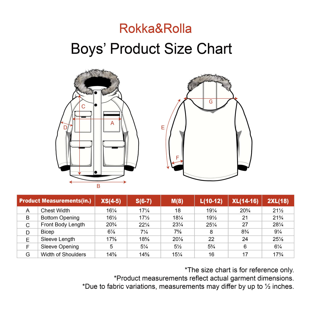 Boys' Water-Resistant Ripstop Shell Parka Jacket Fleece Lined Winter Coat Coats & Jackets Rokka&Rolla