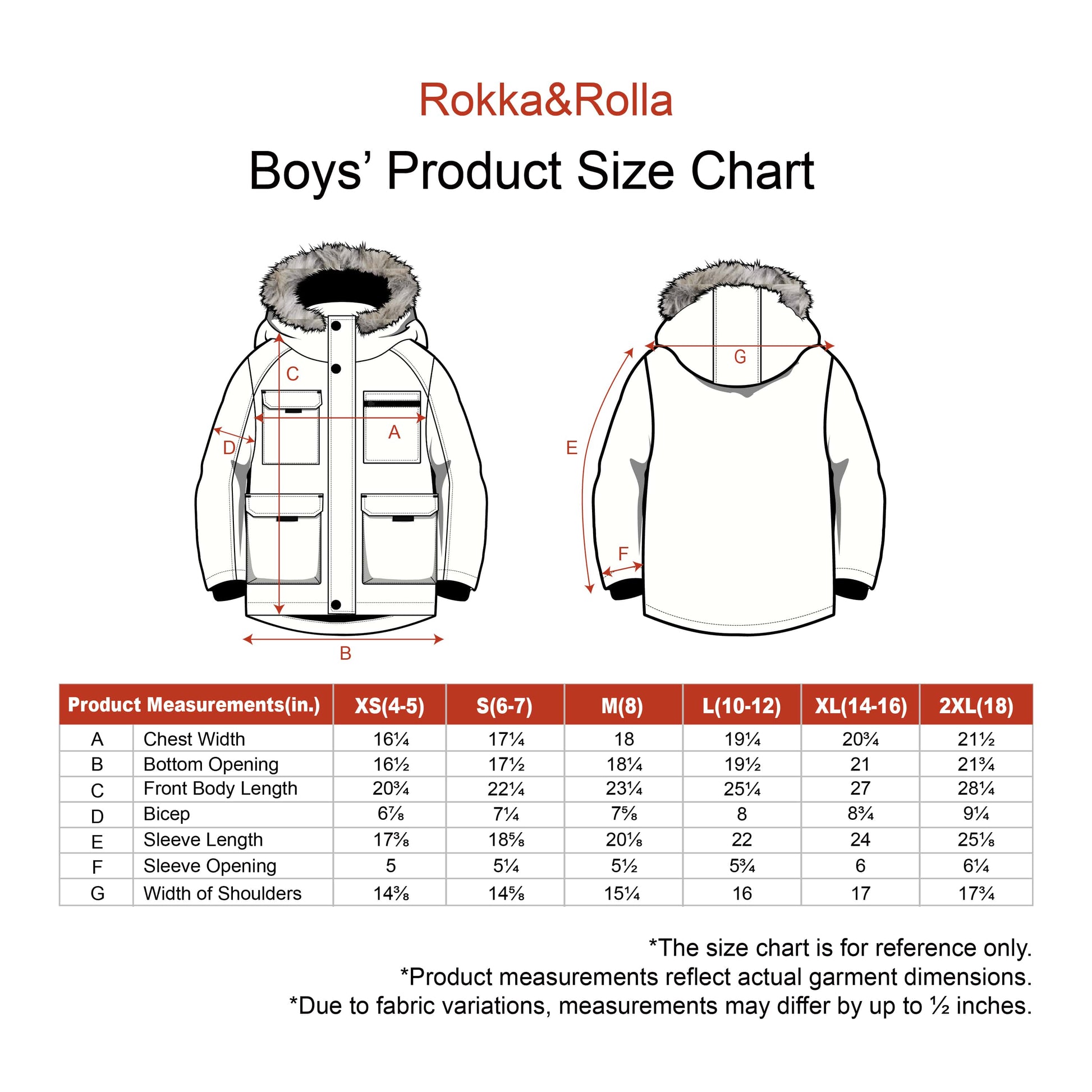 Boys' Water-Resistant Ripstop Shell Parka Jacket Fleece Lined Winter Coat Coats & Jackets Rokka&Rolla