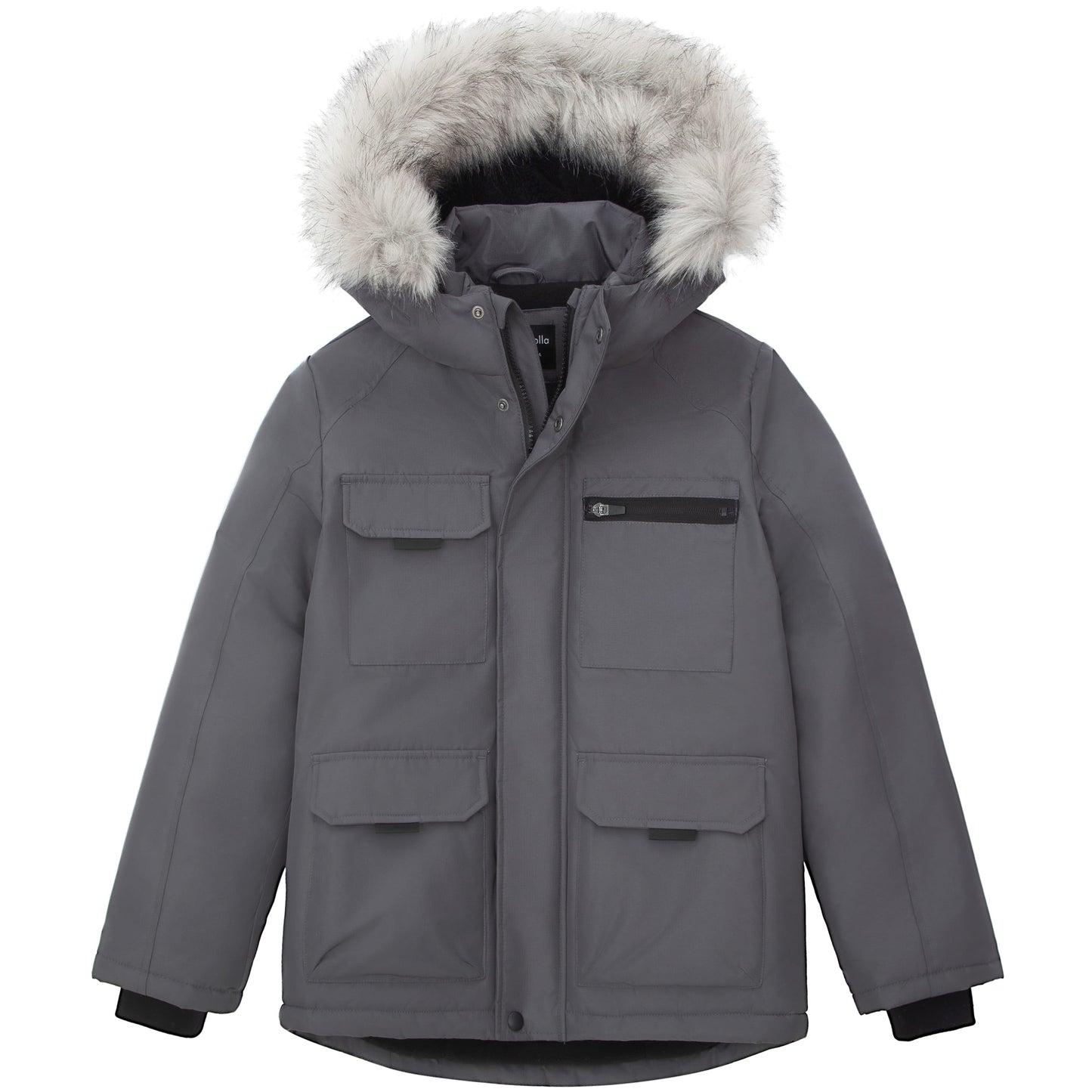 Boys' Water-Resistant Ripstop Shell Parka Jacket Fleece Lined Winter Coat Coats & Jackets XS / Grey Rokka&Rolla