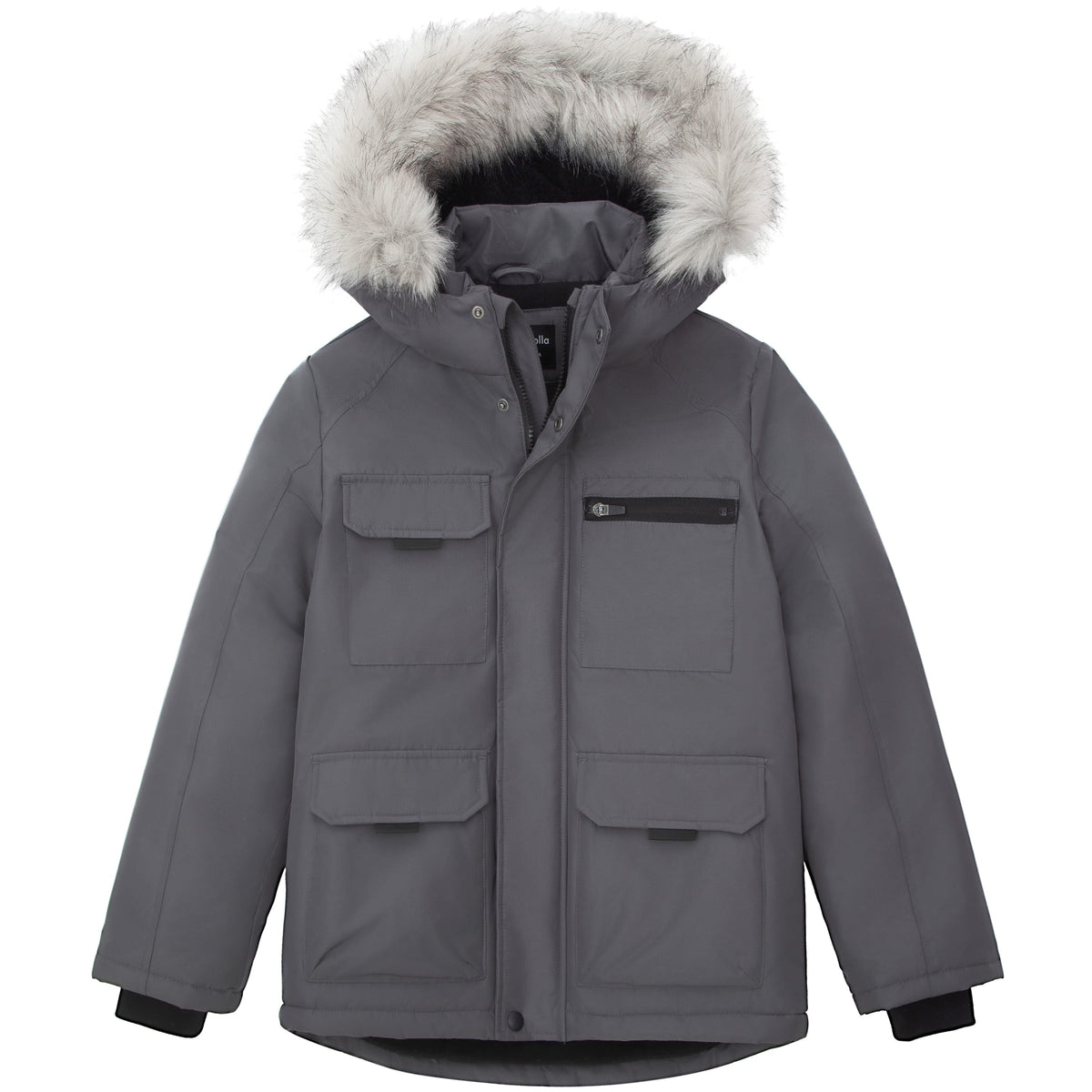 Boys' Water-Resistant Ripstop Shell Parka Jacket Fleece Lined Winter Coat Coats & Jackets XS / Grey Rokka&Rolla