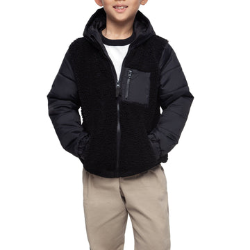 Boys' Water-Resistant Sherpa Puffer Jacket Coats & Jackets Rokka & Rolla