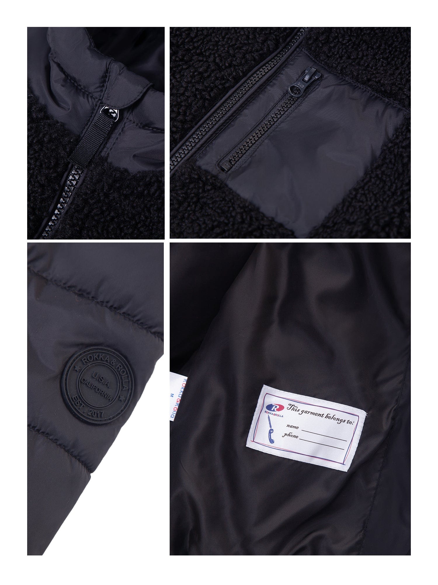 Boys' Water-Resistant Teddy Sherpa Puffer Jacket Coats & Jackets Rokka & Rolla