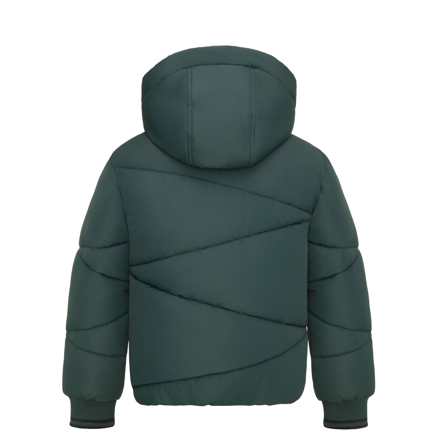 Boys' Hooded Puffer Jacket Water Resistant Warm Insulated Winter Coat - Dark Green