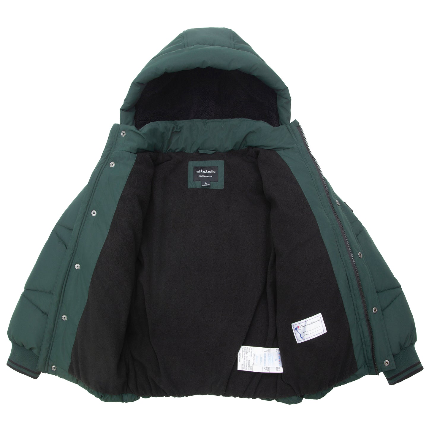 Boys' Hooded Puffer Jacket Water Resistant Warm Insulated Winter Coat - Dark Green