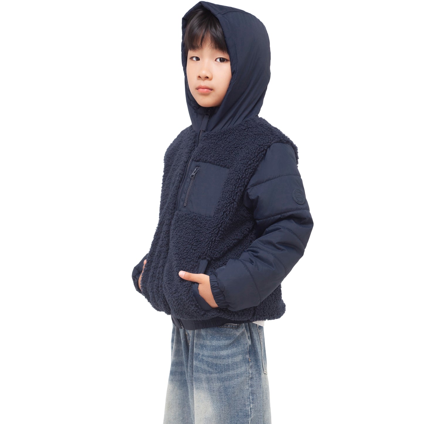 Boys' Water-Resistant Sherpa Puffer Jacket
