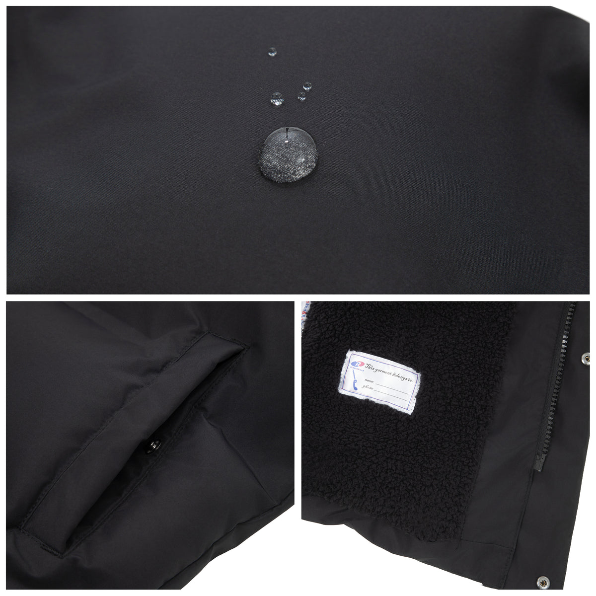 Rokka&Rolla Boys Long Seamless Puffer Jacket Fleece Lining Winter Coat - Black