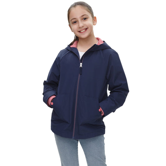 Girl's Hooded Water-Resistant Parka Windbreaker Jacket Coats & Jackets Rokka & Rolla
