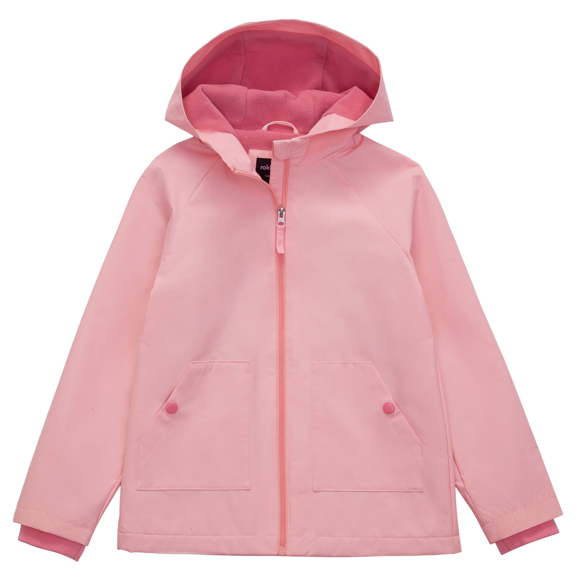 Girl's Hooded Water-Resistant Parka Windbreaker Jacket Coats & Jackets XS / Pink Rokka & Rolla