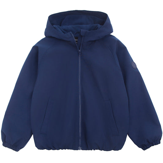 Girls Fleece Lining Jacket with Bubble Hem Snap Pockets Coat - Navy Coats & Jackets XS Rokka&Rolla