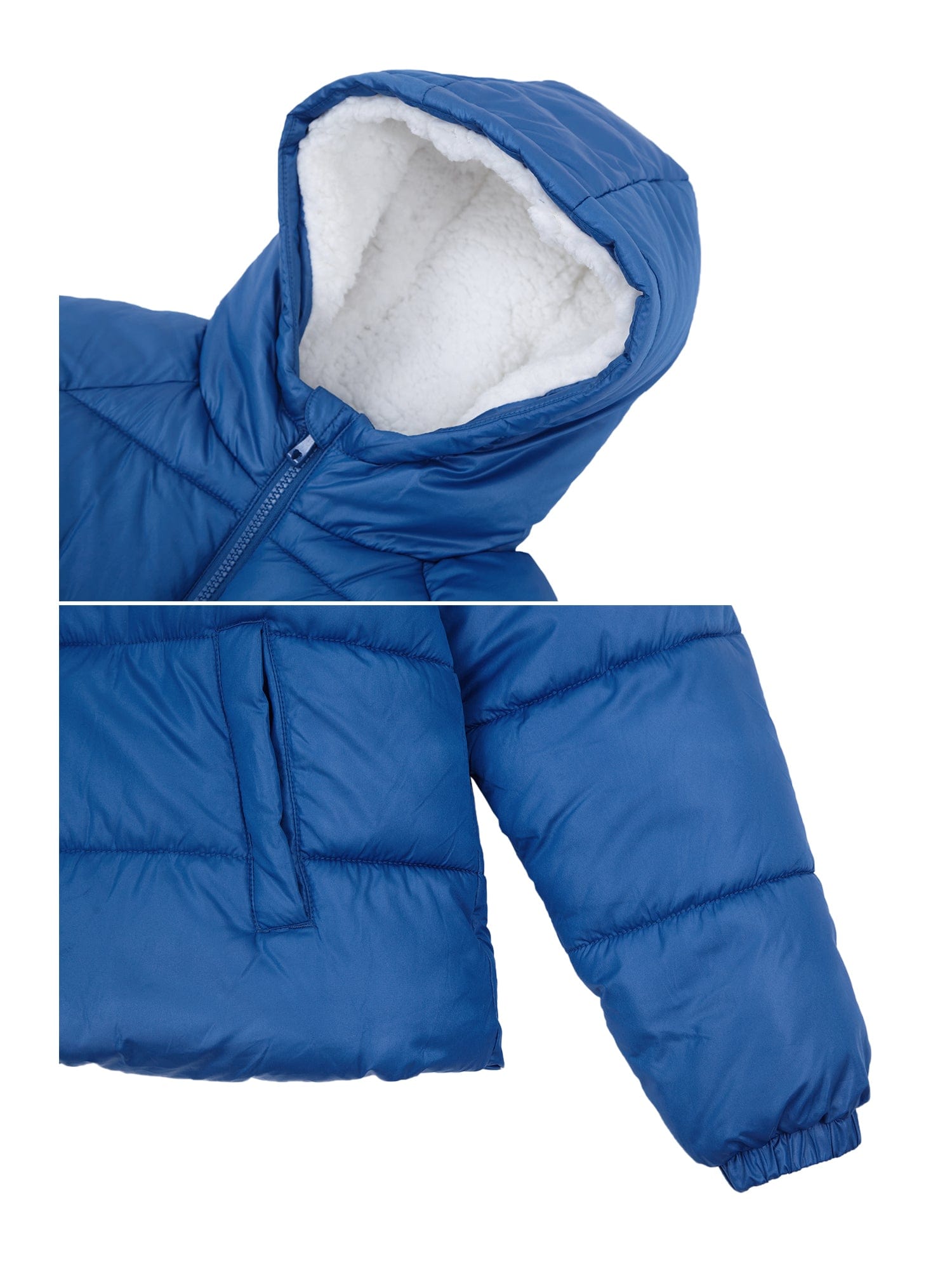 Girls' Heavyweight Puffer Jacket Sherpa Lined Bubble Coat Coats & Jackets Rokka & Rolla