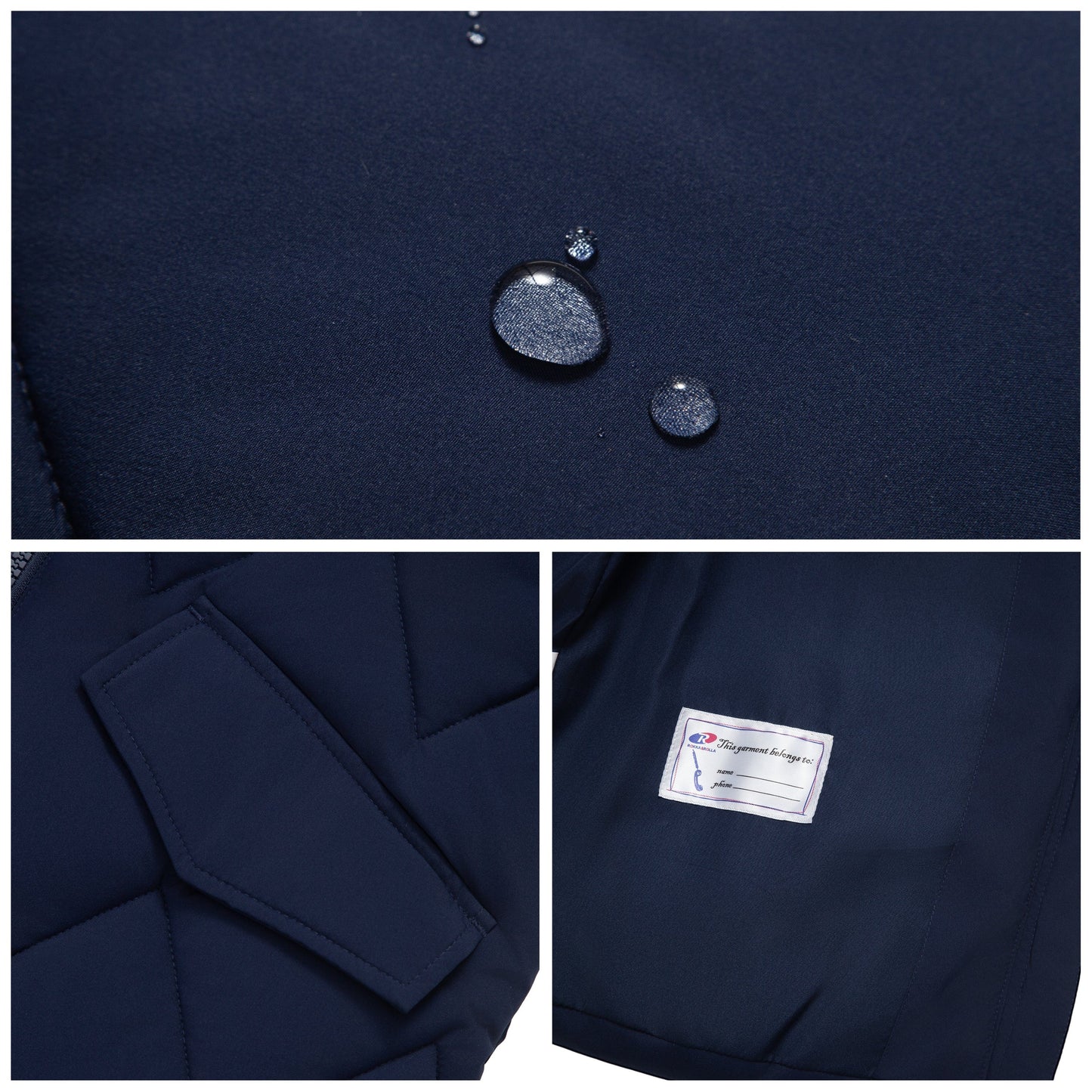 Girls Hooded Puffer Vest Water Resistant Warm Quilted Outerwear - Navy Coats & Jackets Rokka&Rolla