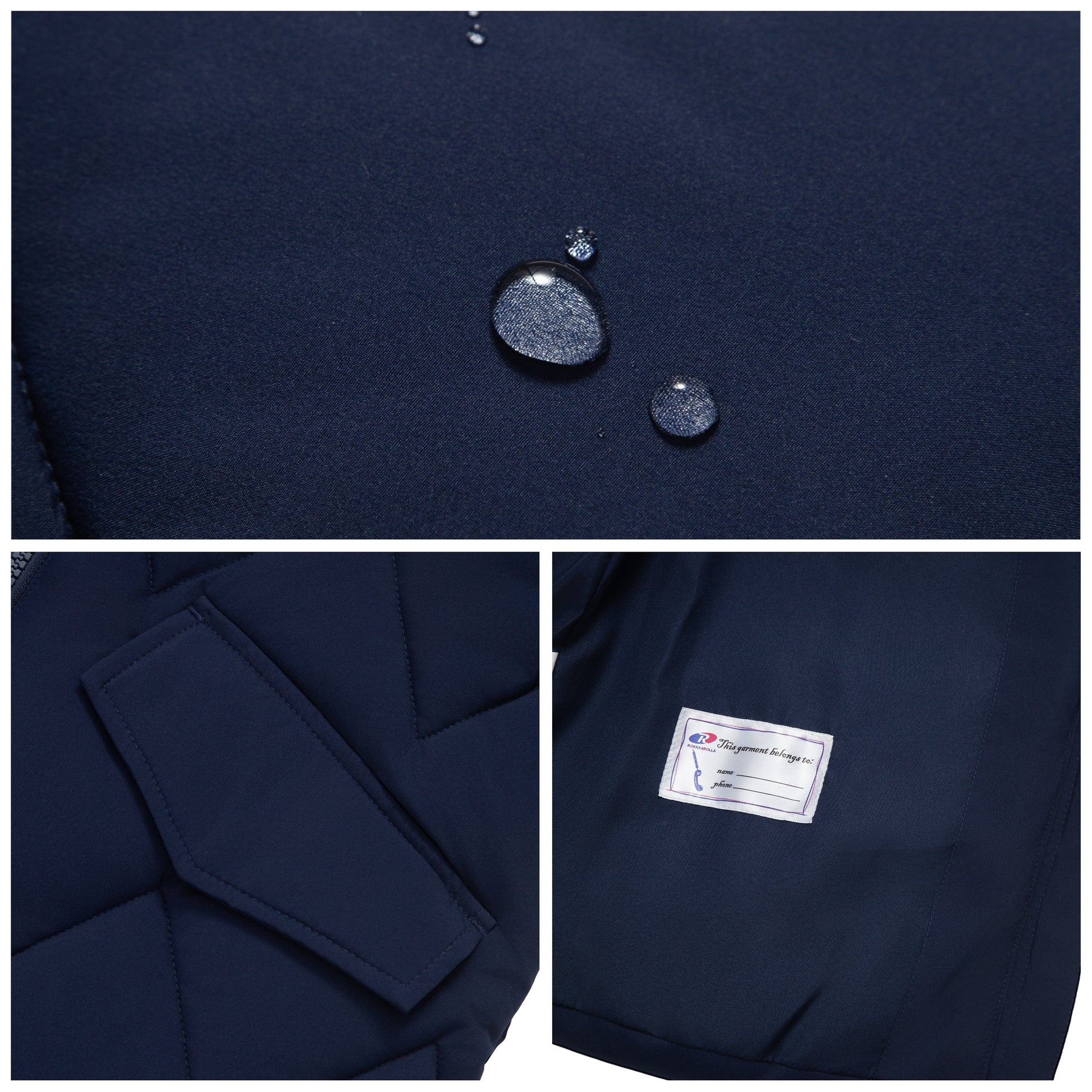 Girls Hooded Puffer Vest Water Resistant Warm Quilted Outerwear - Navy Coats & Jackets Rokka&Rolla