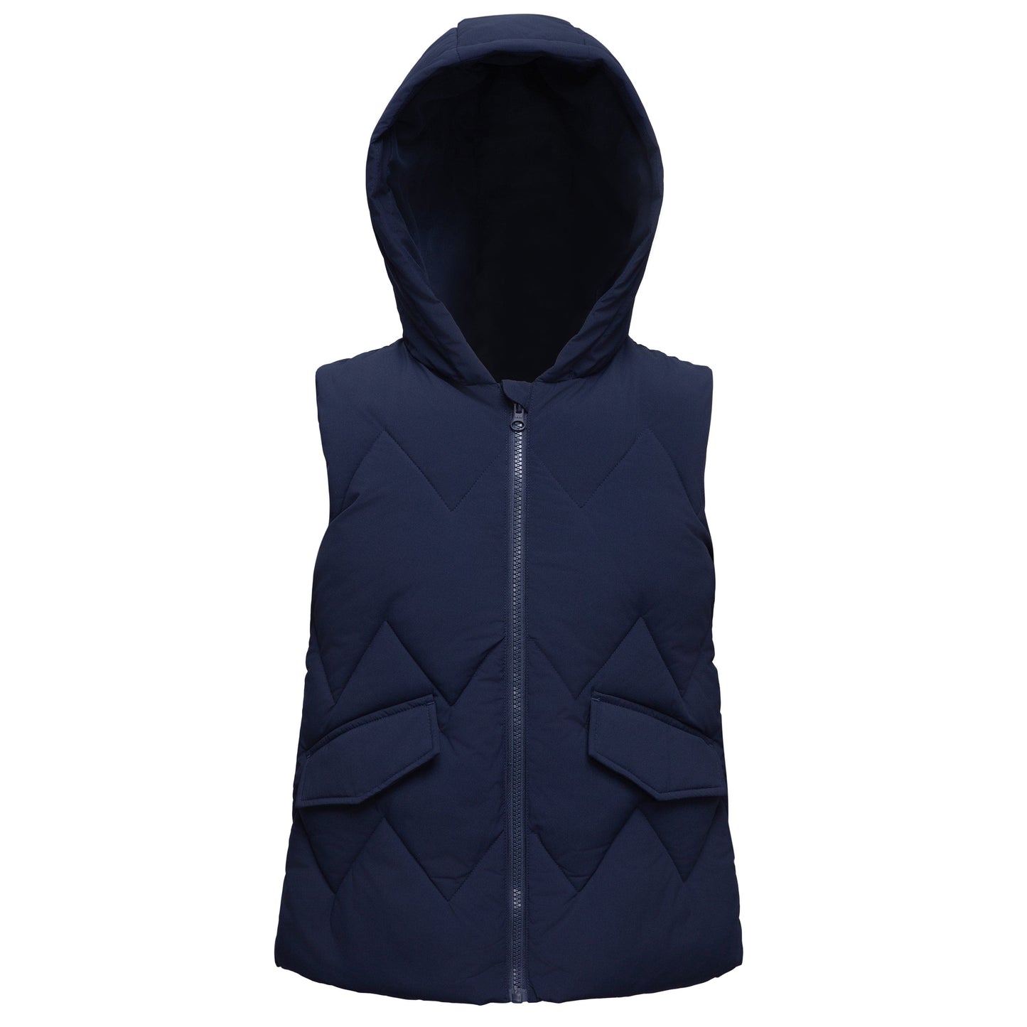 Girls Hooded Puffer Vest Water Resistant Warm Quilted Outerwear - Navy Coats & Jackets XS Rokka&Rolla
