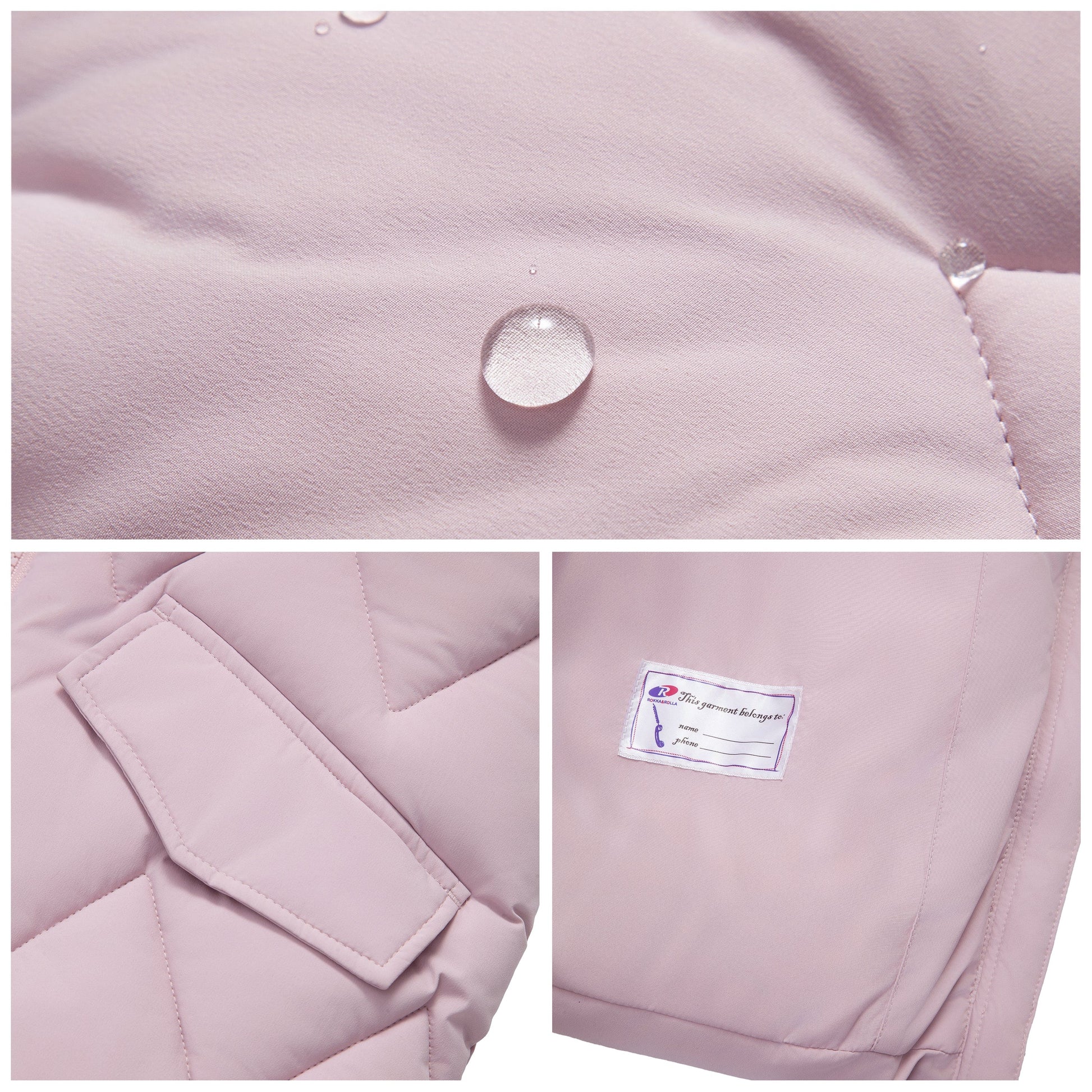 Girls Hooded Puffer Vest Water Resistant Warm Quilted Outerwear - Pink Coats & Jackets Rokka&Rolla