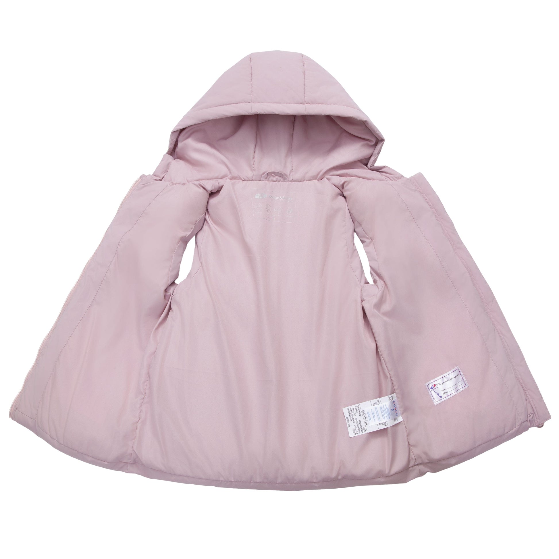 Girls Hooded Puffer Vest Water Resistant Warm Quilted Outerwear - Pink Coats & Jackets Rokka&Rolla