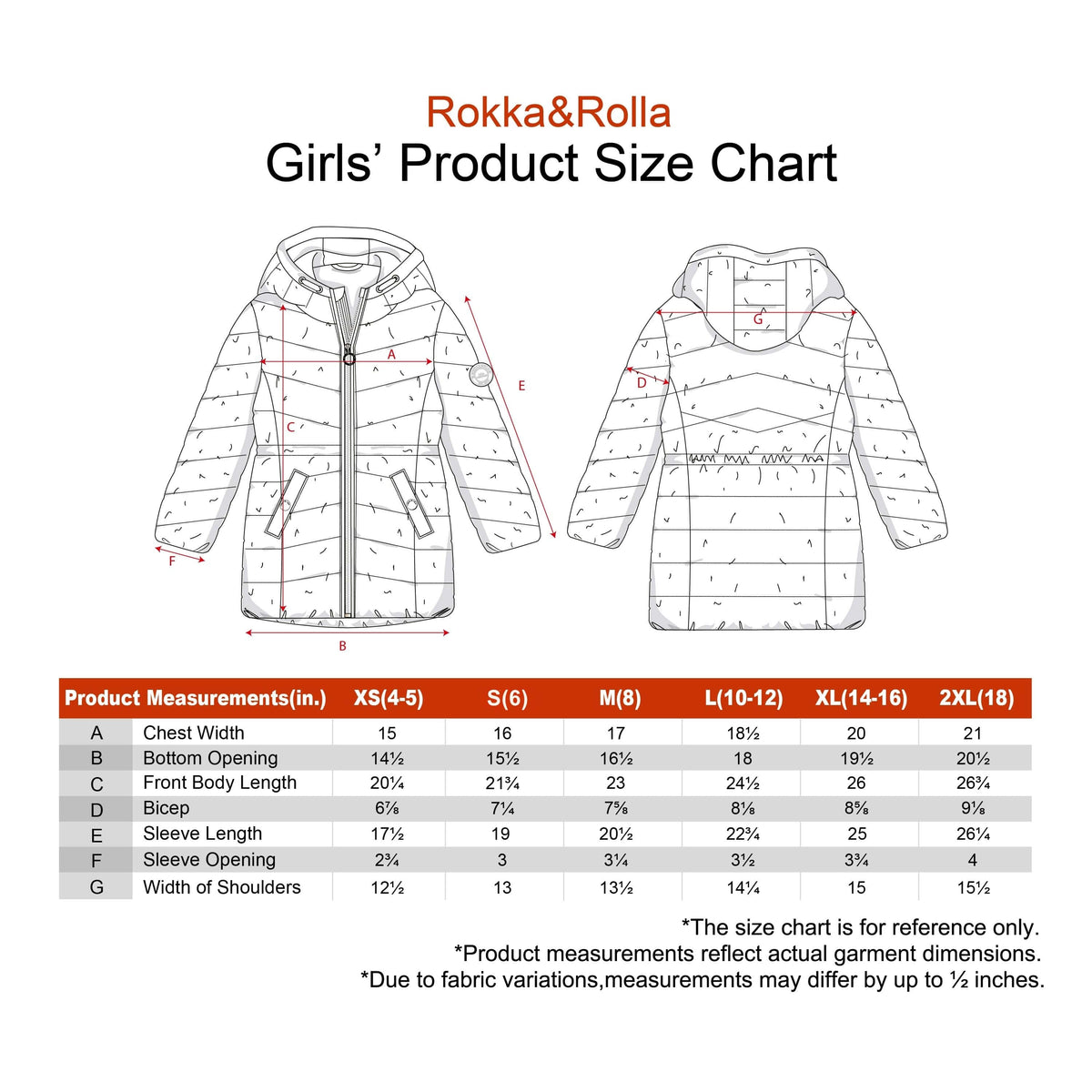 Girls' Jacket Lightweight Long Puffer Jacket Coats & Jackets Rokka & Rolla