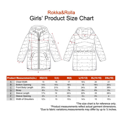 Girls' Jacket Lightweight Long Puffer Jacket Coats & Jackets Rokka & Rolla